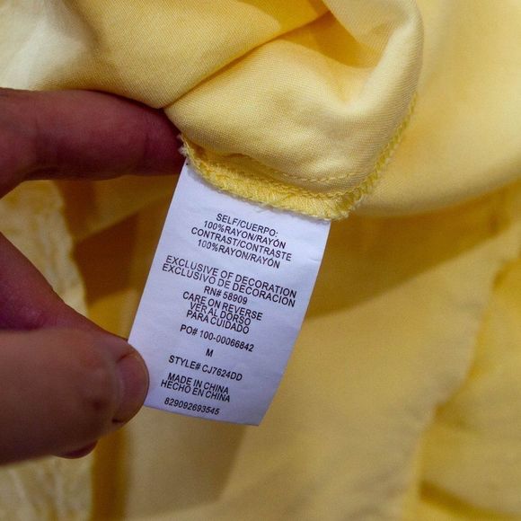 COPPER KEY Lemon Yellow Casual Tie Waist Dress Med - Picture 9 of 10